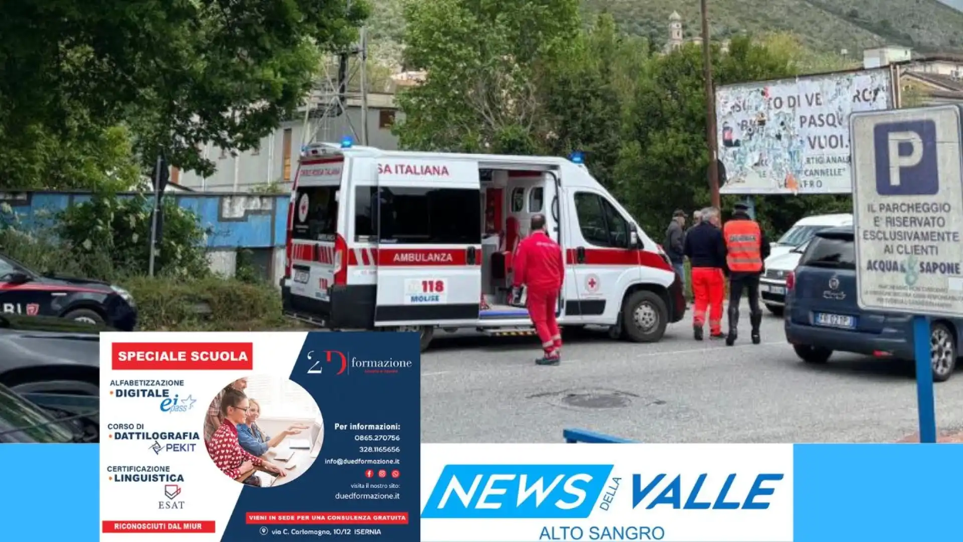 Venafro: pedone investito in mattinata dinanzi Acqua & Sapone. Sul posto i sanitari del 118.